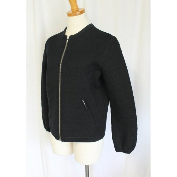 J CREW QUILTED SURF JACKET NEOPRENE LIKE LIGHTWEIGHT FABRIC BLACK XXS B5961 NWT - Picture 1 of 5